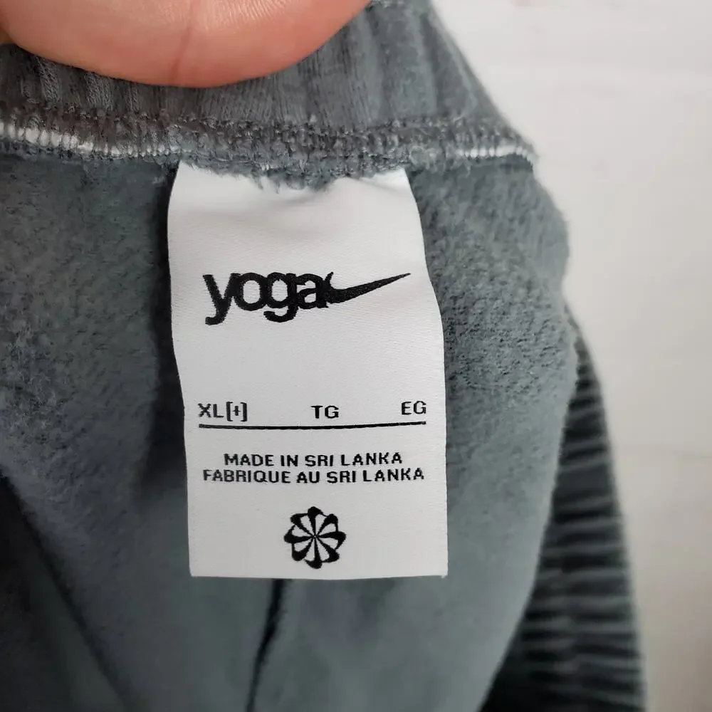 Nike Yoga Big Kids Girls Wide Leg Sweatpants XL Gray Pull On Fleece 26